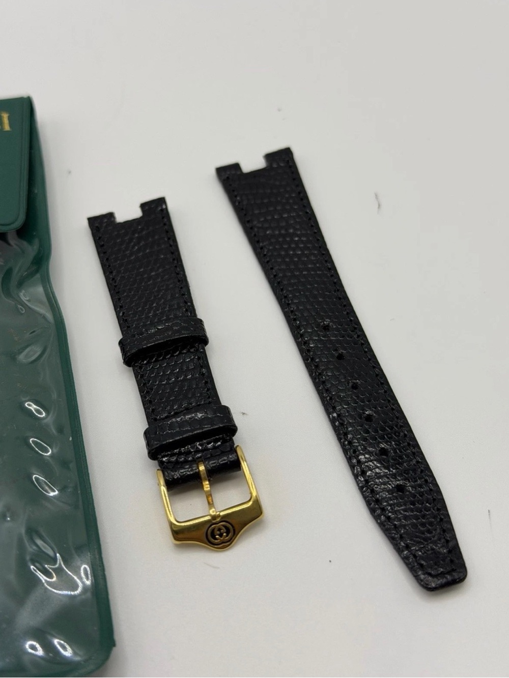 Gucci Genuine Black Lizard Leather Watch Strap 18MM #GS114 - Picture 2 of 5
